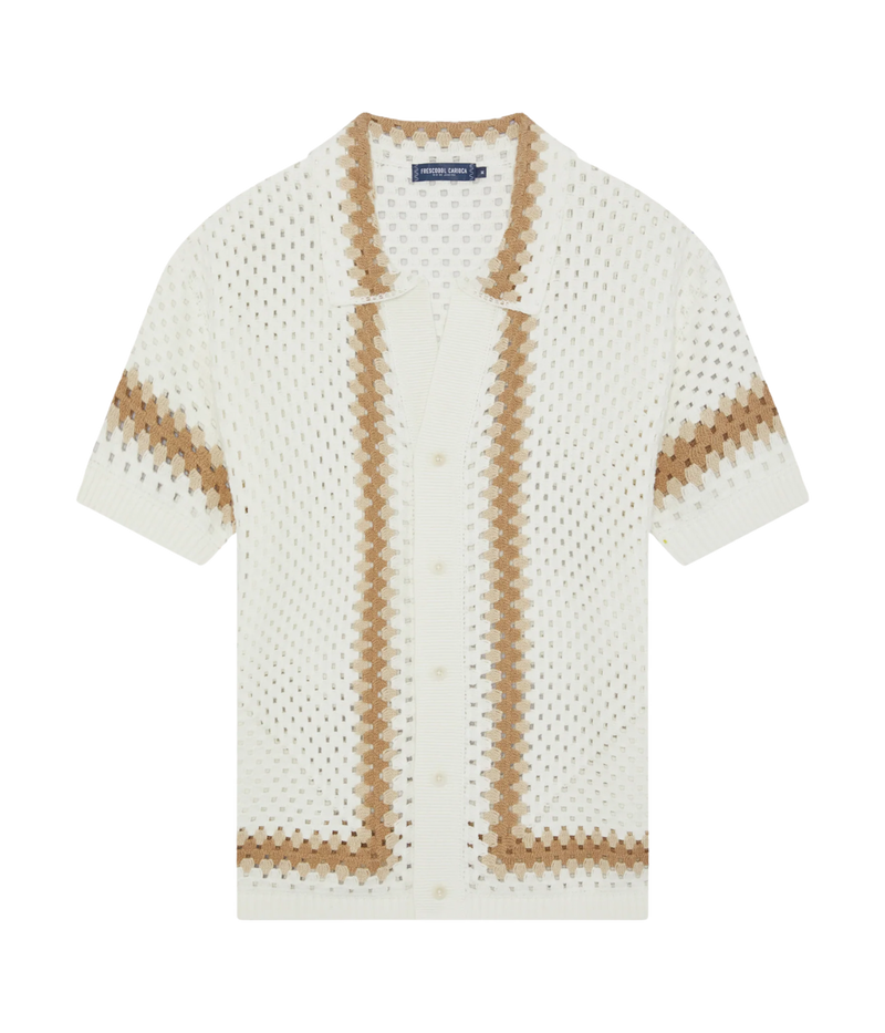 Pinto Short Sleeve Crochet Cardigan in Ivory