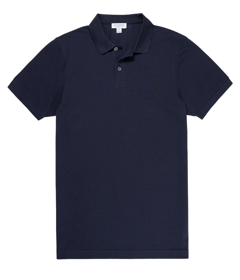 Pique Polo Shirt in Navy