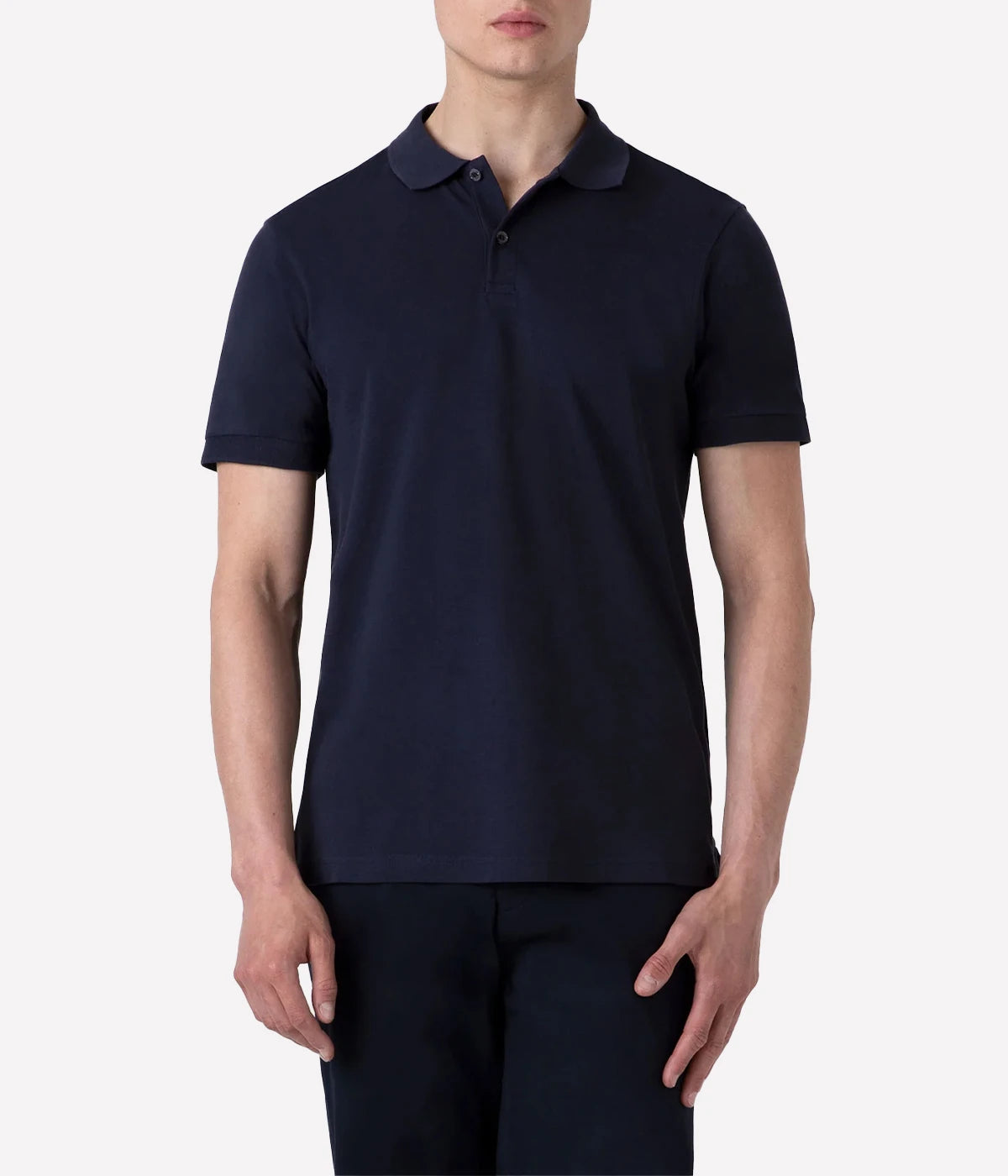 Pique Polo Shirt in Navy
