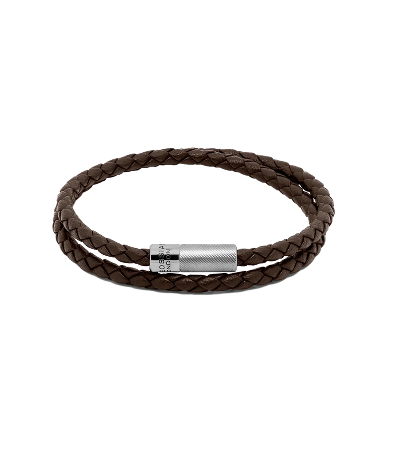 Pop Rigato Double Wrap Bracelet in Dark Brown