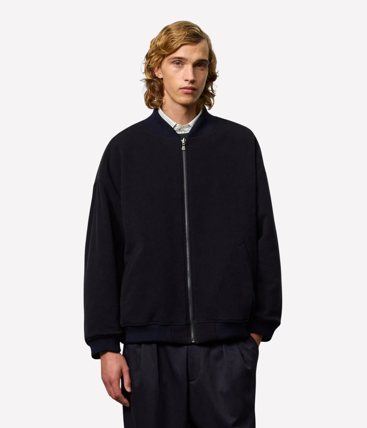 Reversible Padded Bomber in Blue