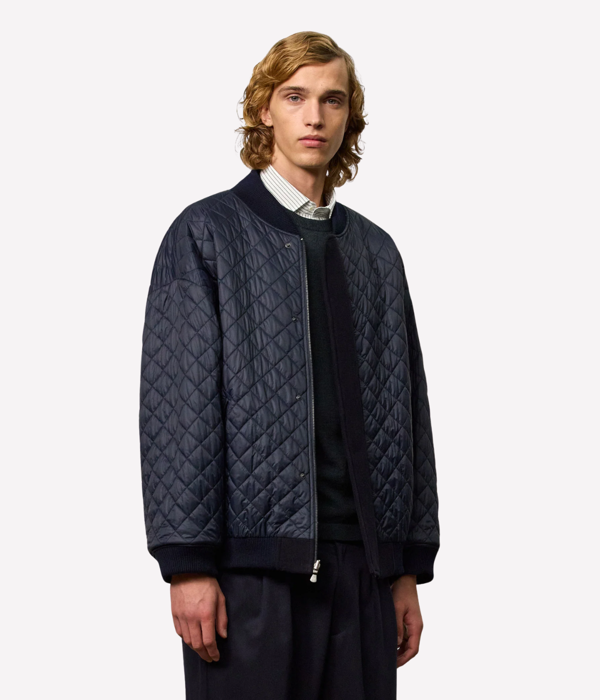 Reversible Padded Bomber in Blue