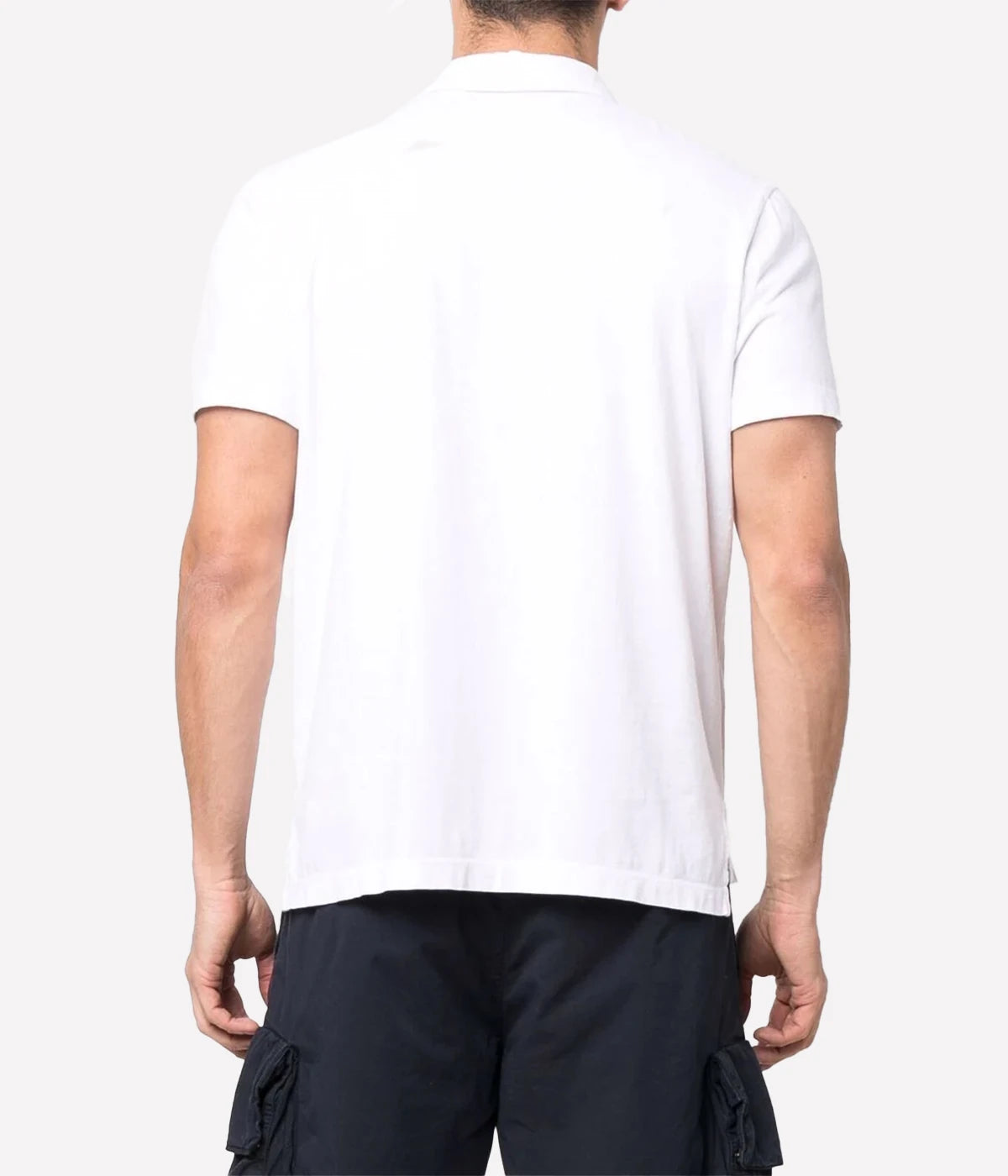 Sueded Jersey Polo in White
