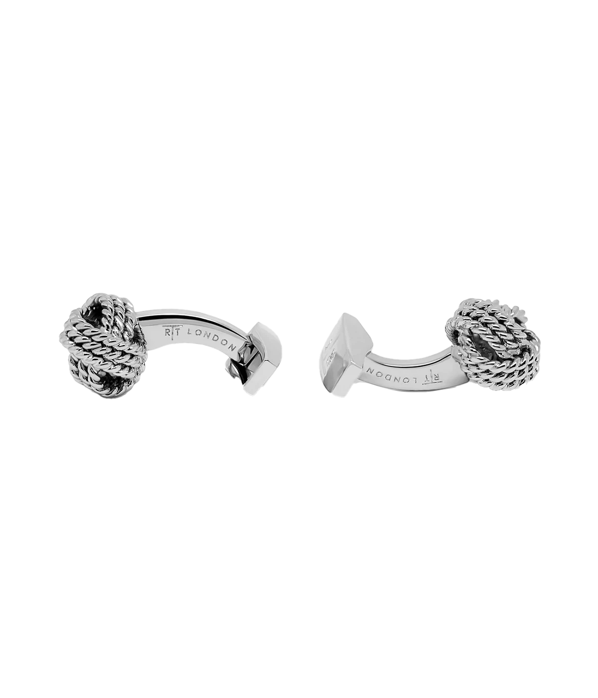 Ribbed Knot Cufflinks in Silver