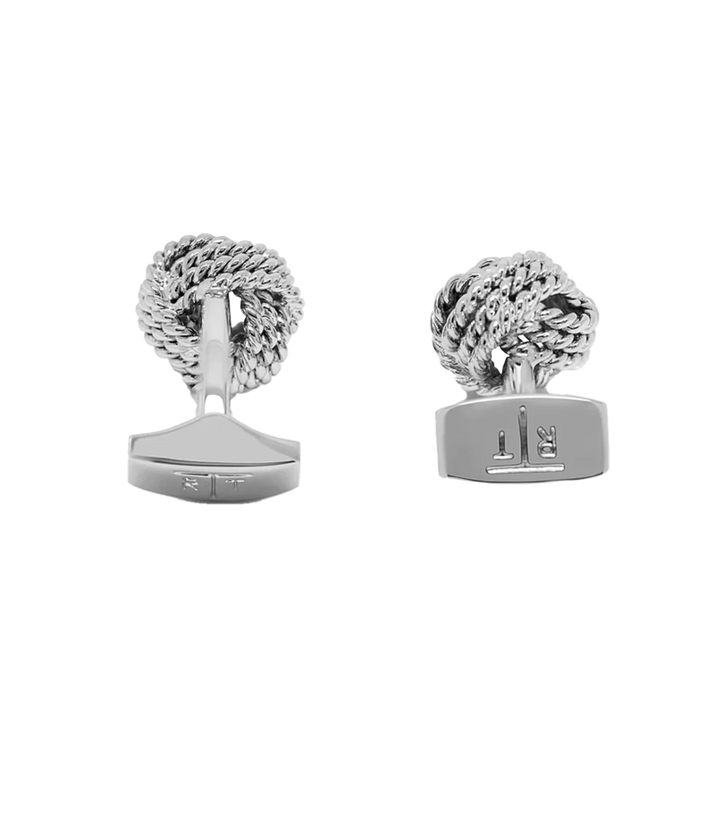 Ribbed Knot Cufflinks in Silver