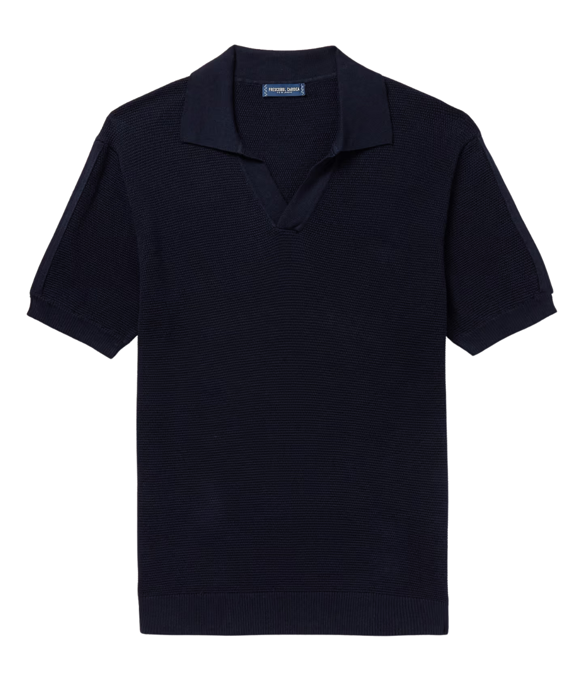 Rino Salt Pepper Short Sleeve Polo in Navy