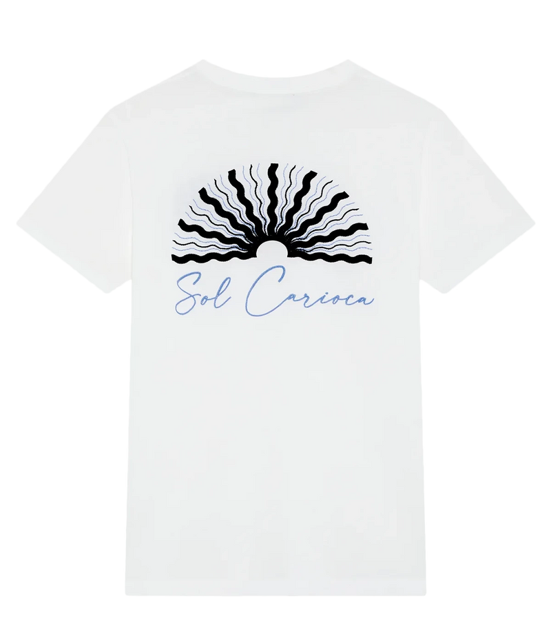 Crew-neck t-shirt in medium-weight organic cotton with Sol Carioca embroidery on the chest and back. Regular fit with side slits.
