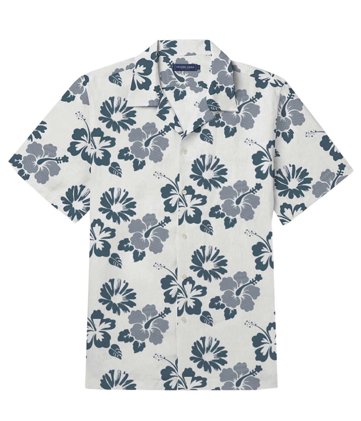 Roberto Petala Print Linen Short Sleeve Shirt in Summer Nights