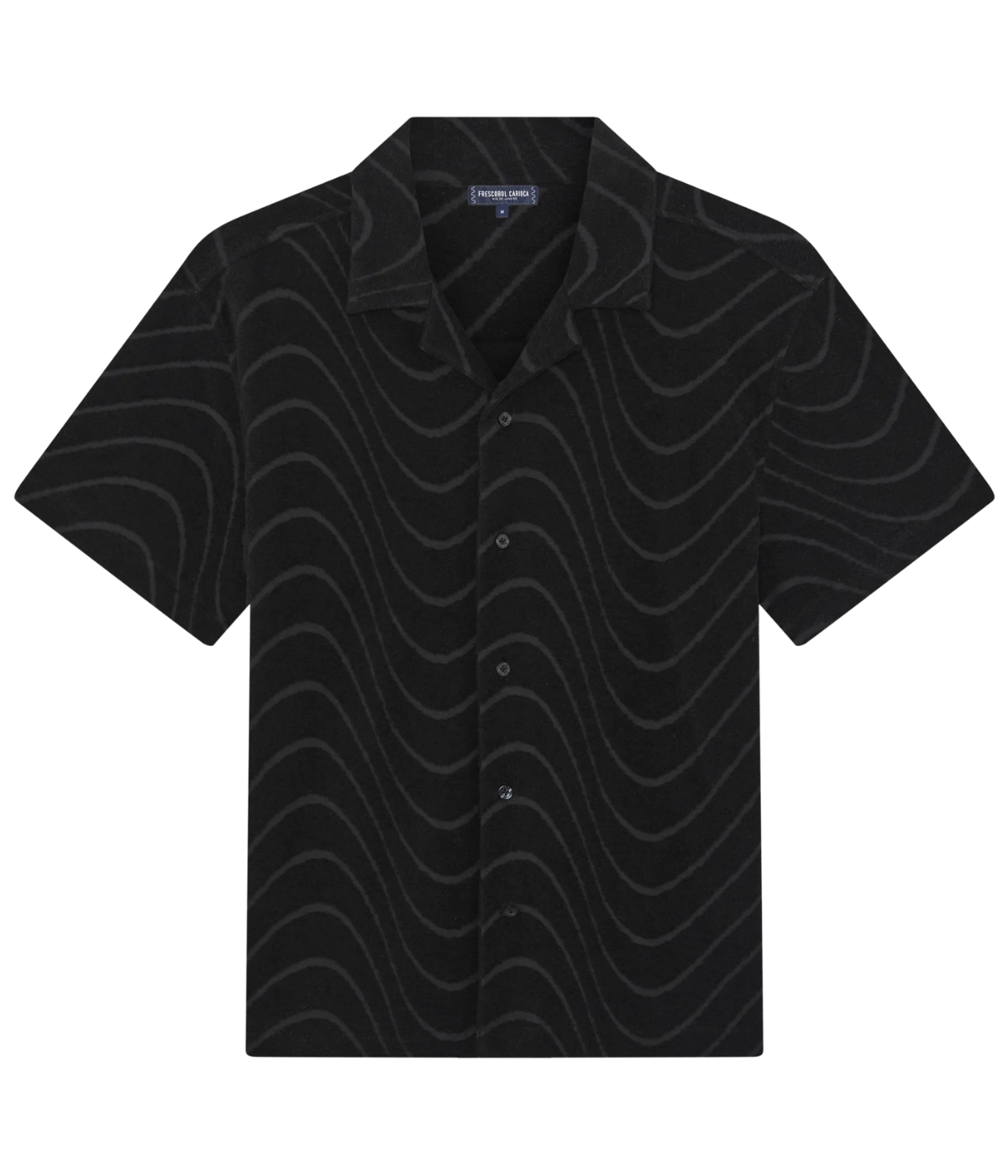 Roberto Fibra Jacquard Short Sleeve Shirt in Black