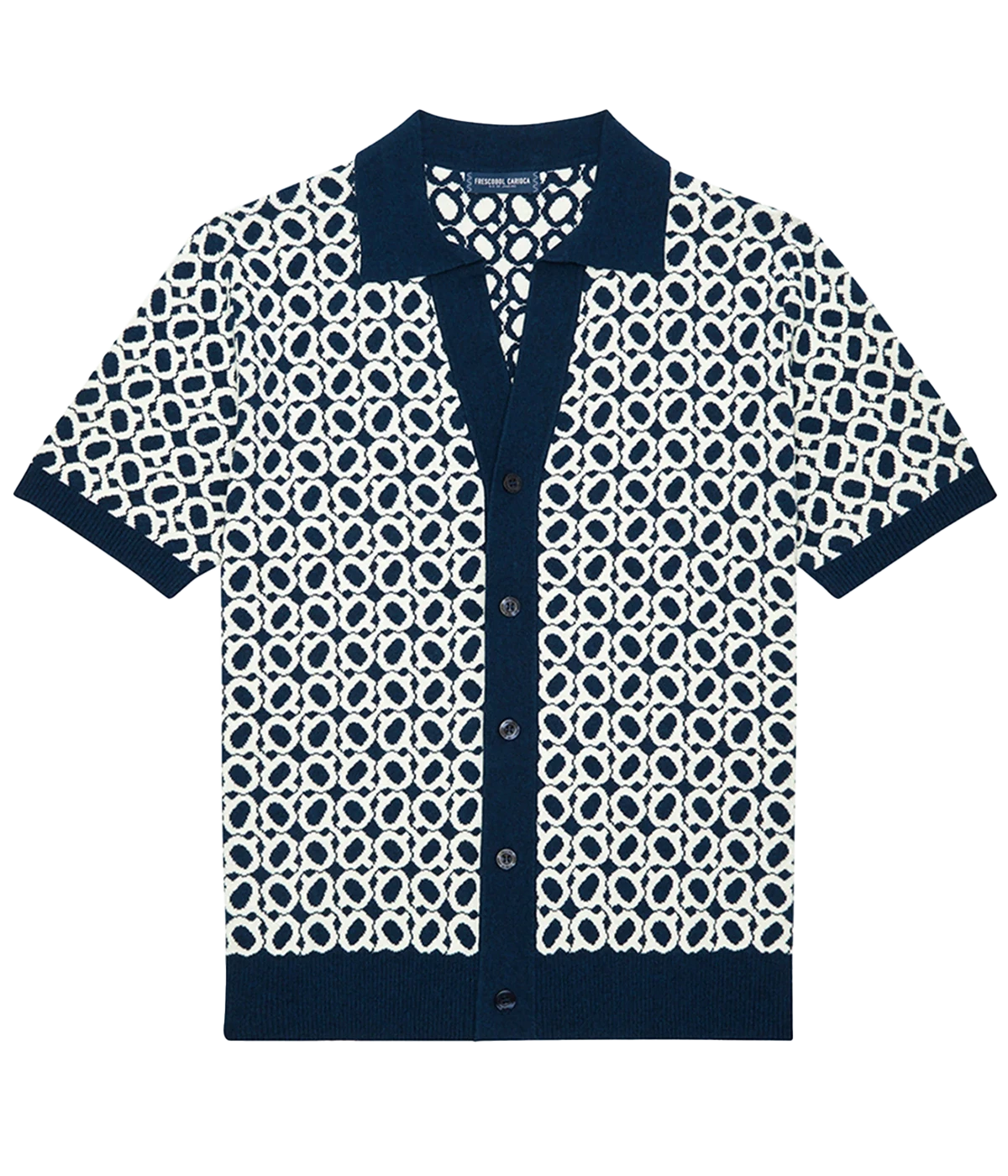 Romero Ipanem Weave Short Sleeve Cardigan in Summer Nights & Silver White