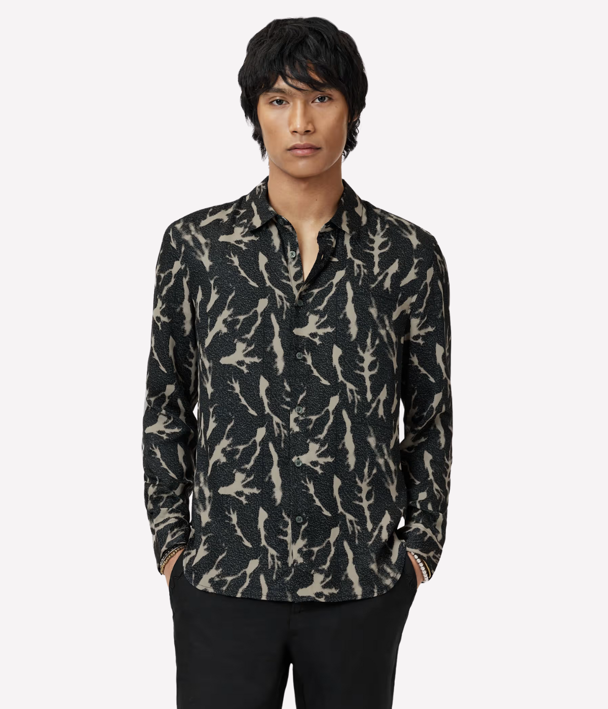 Ross Long Sleeve Shirt in Black