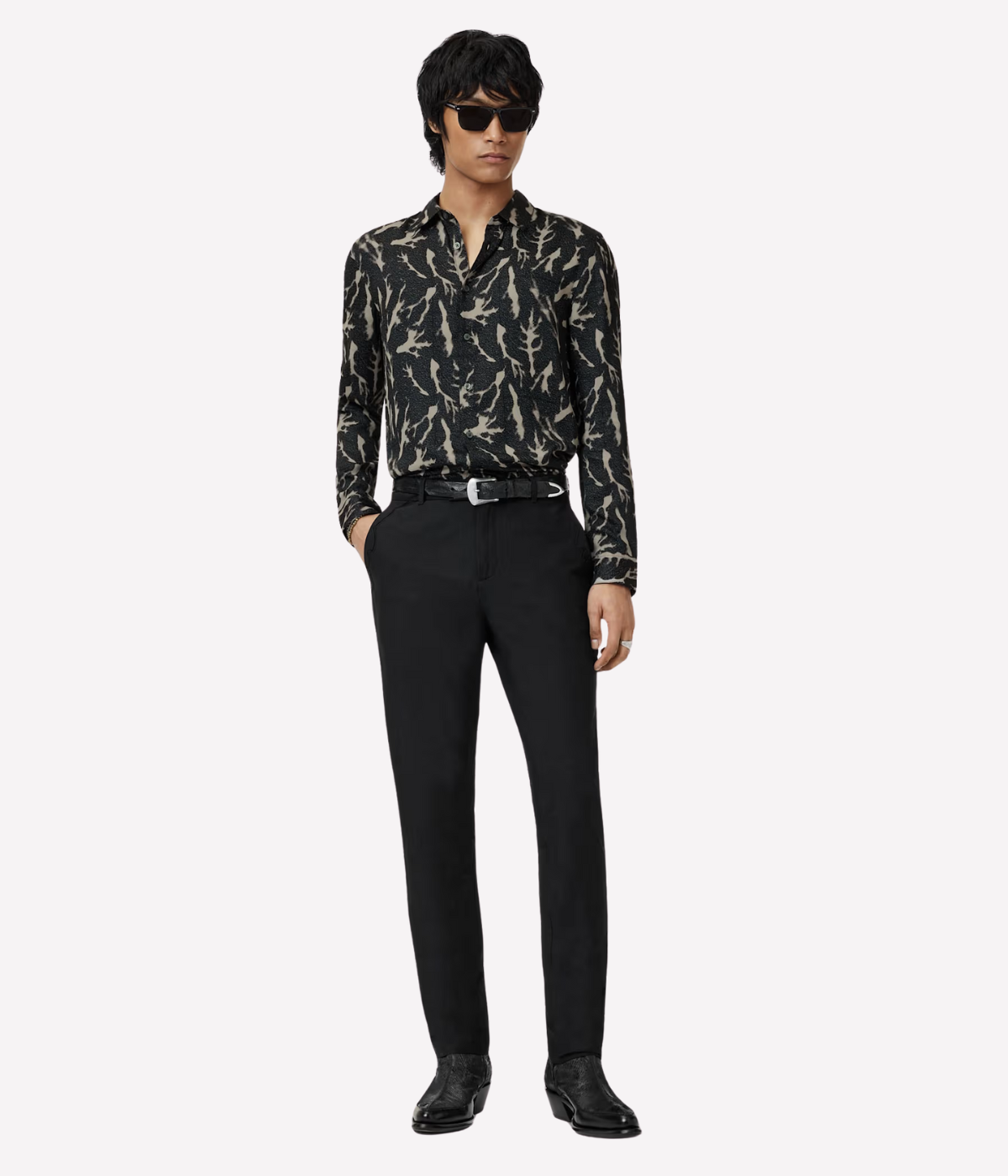 Ross Long Sleeve Shirt in Black