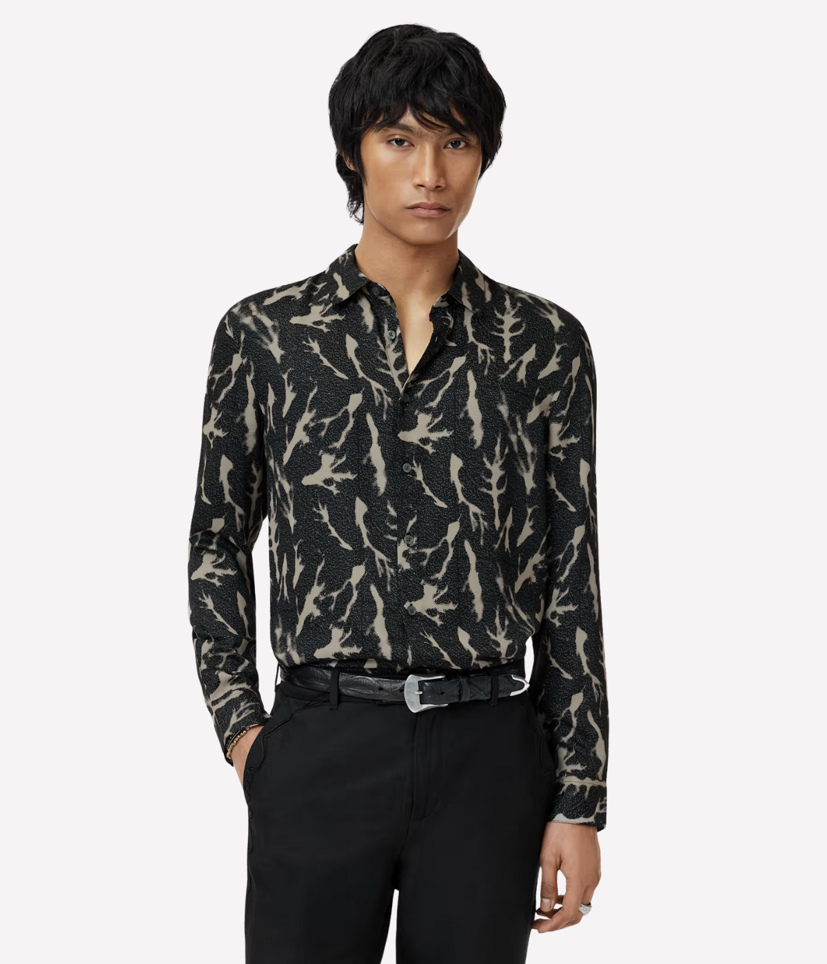 Ross Long Sleeve Shirt in Black
