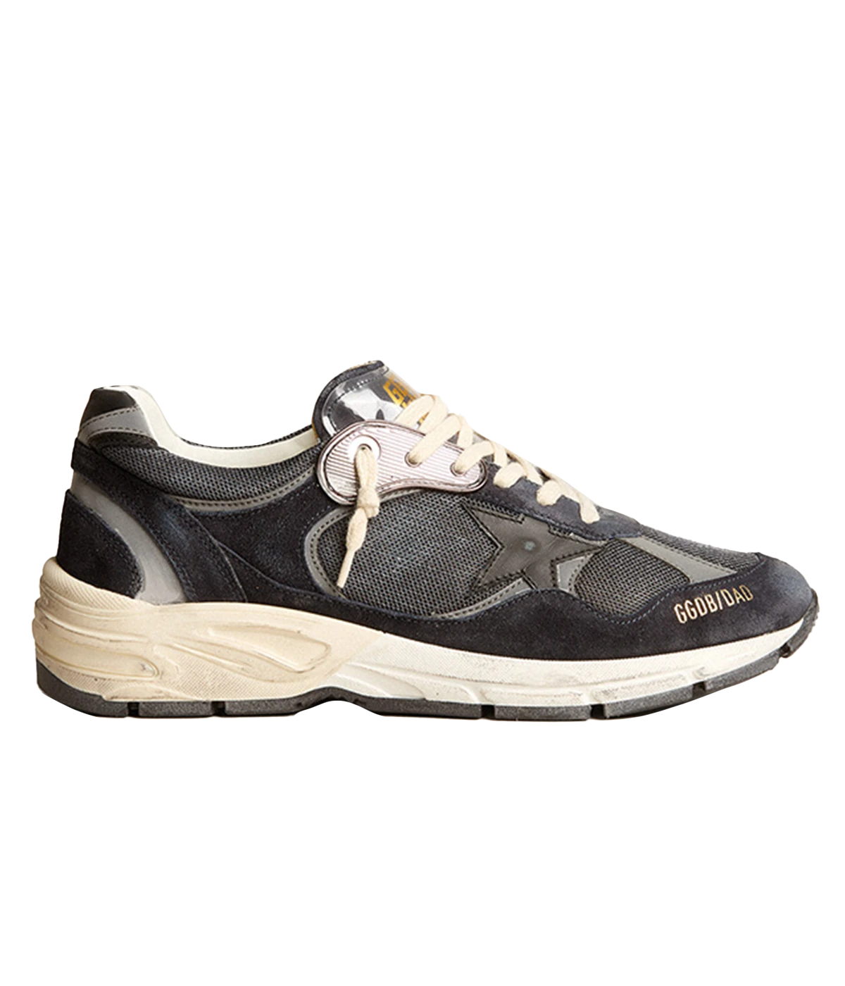 Running Dad Sneakers in Dark Blue, Silver & Black