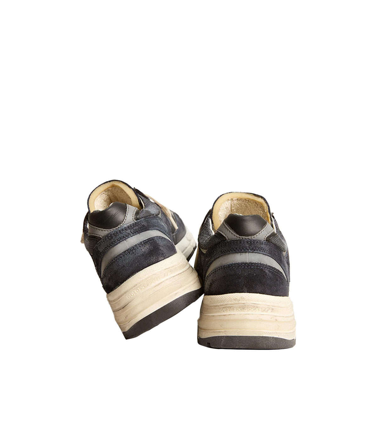 Running Dad Sneakers in Dark Blue, Silver & Black