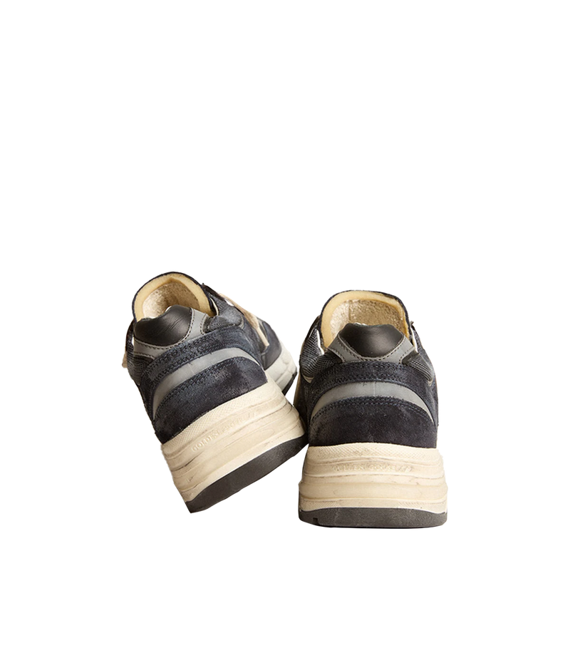 Running Dad Sneakers in Dark Blue, Silver & Black