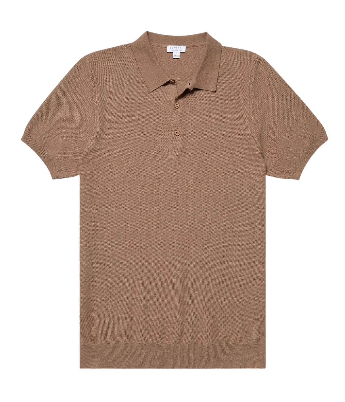 SS Fine Texture Polo in Dune