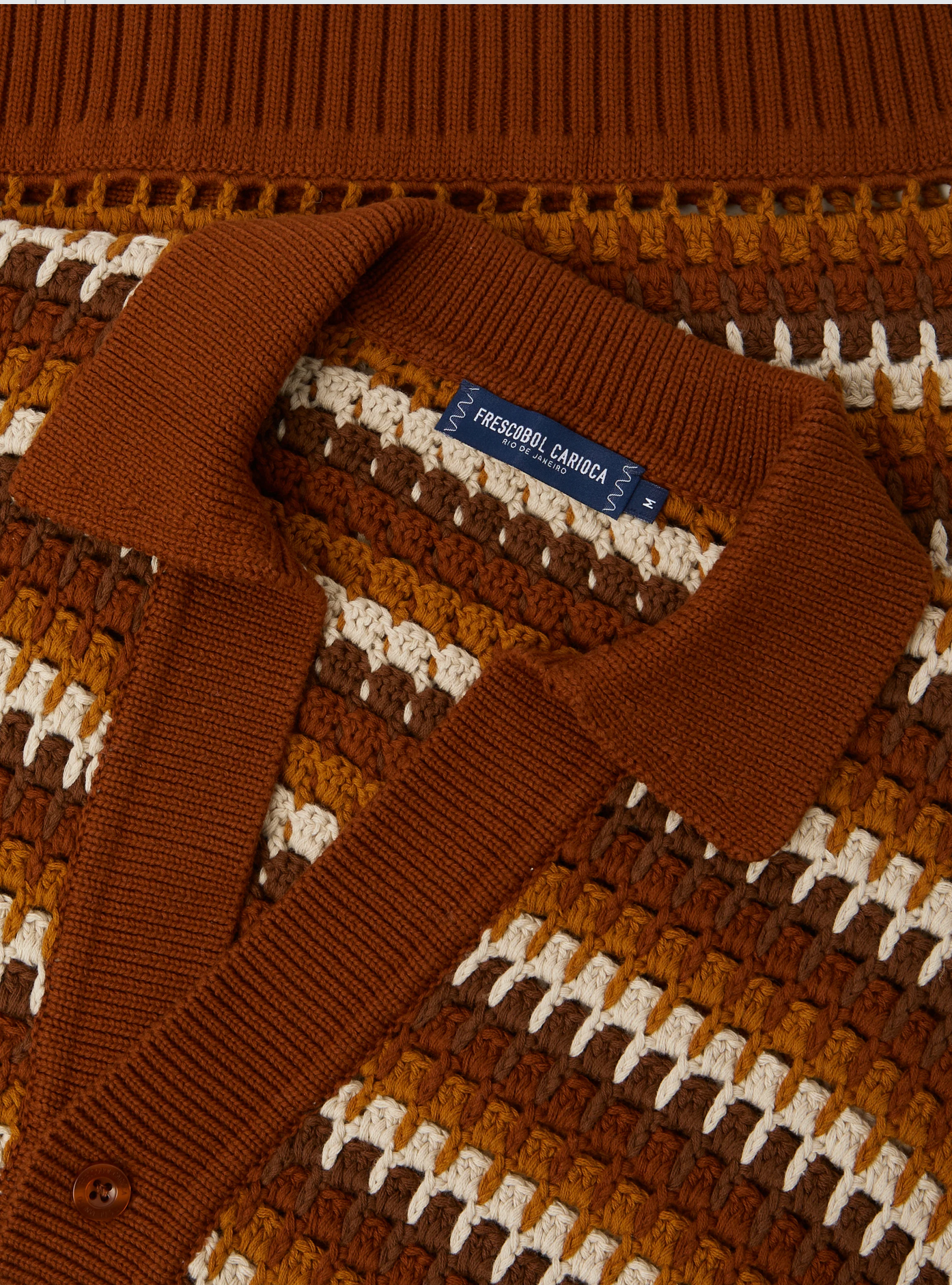 *FINAL SALE* Pinto Crochet Short Sleeve Shirt in Silk Brown