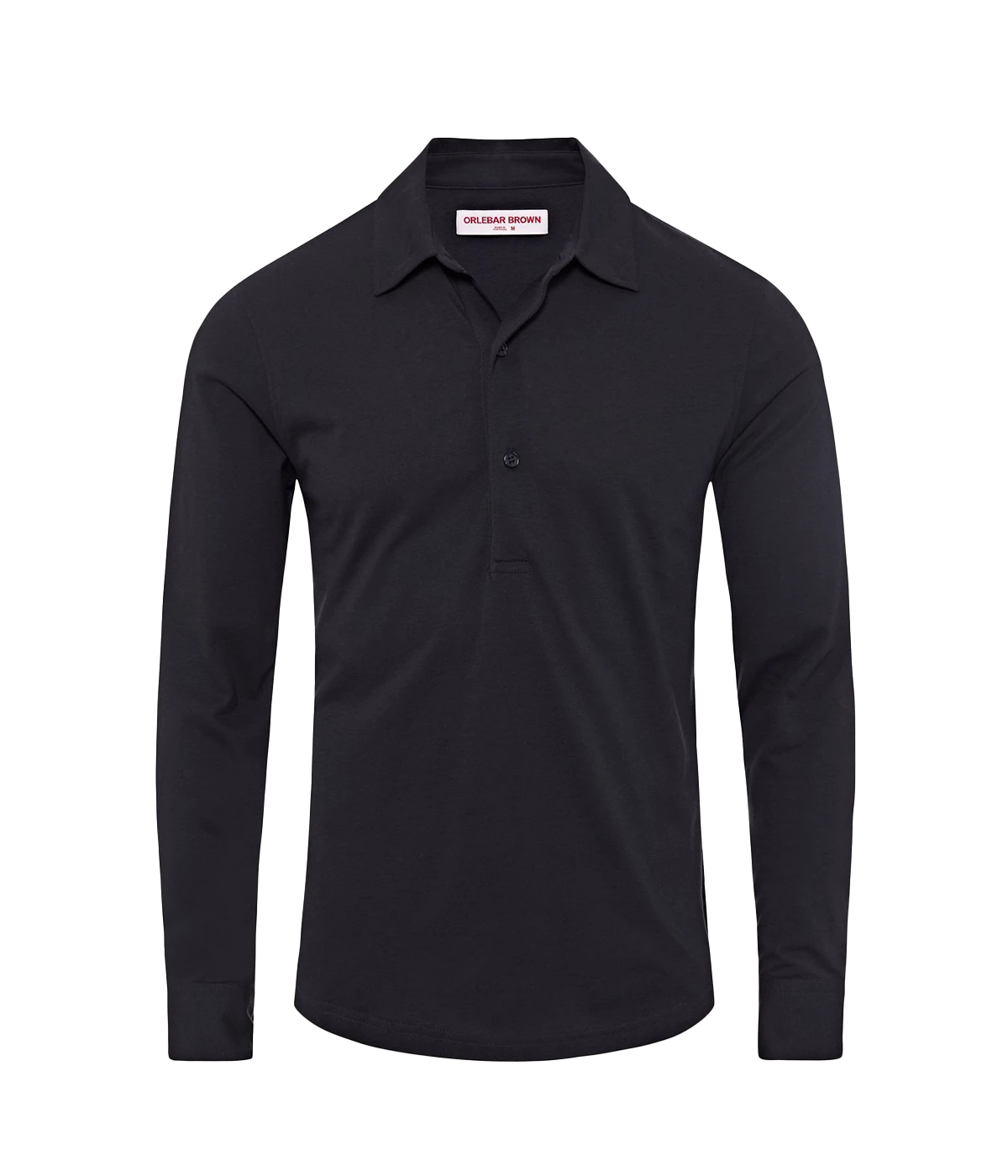 Sebastian Long Sleeve Cotton Silk Polo in Night Iris