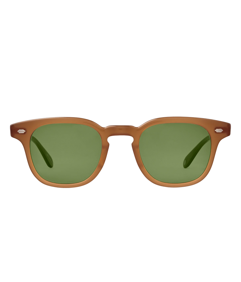 Compact square frame with thicker acetate, custom Braid filigree core wire, and Skyline plaque. Hand-finished with a keyhole nose bridge and 100% UV protection. Stylish and functional, inspired by 50s eyewear.