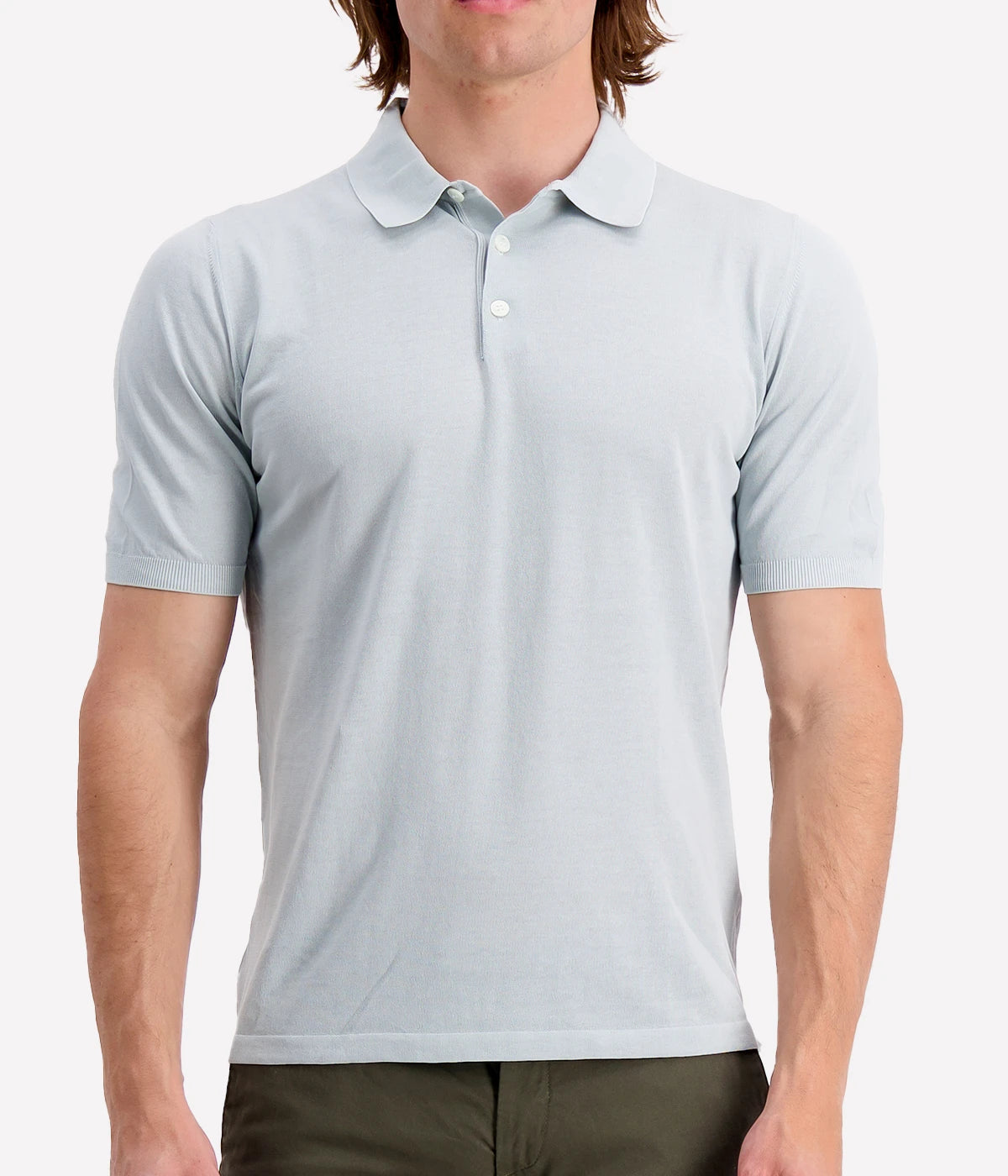 Short Sleeve Polo in Azzurro