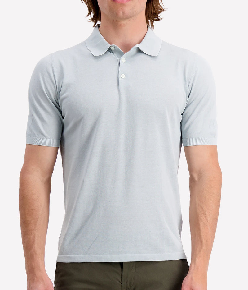 Short Sleeve Polo in Azzurro
