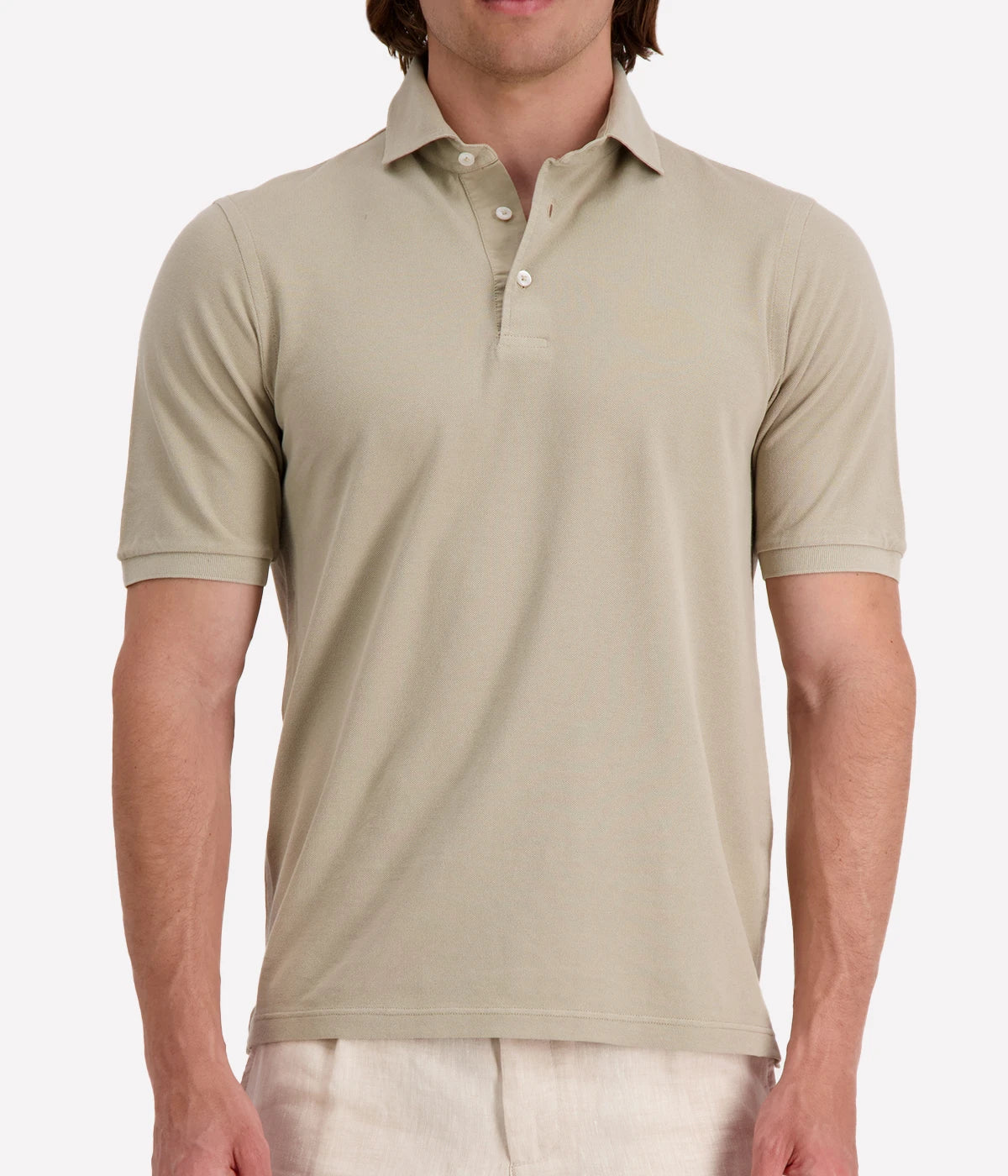 Short Sleeve Polo in Camel