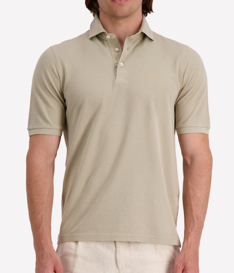 Short Sleeve Polo in Camel