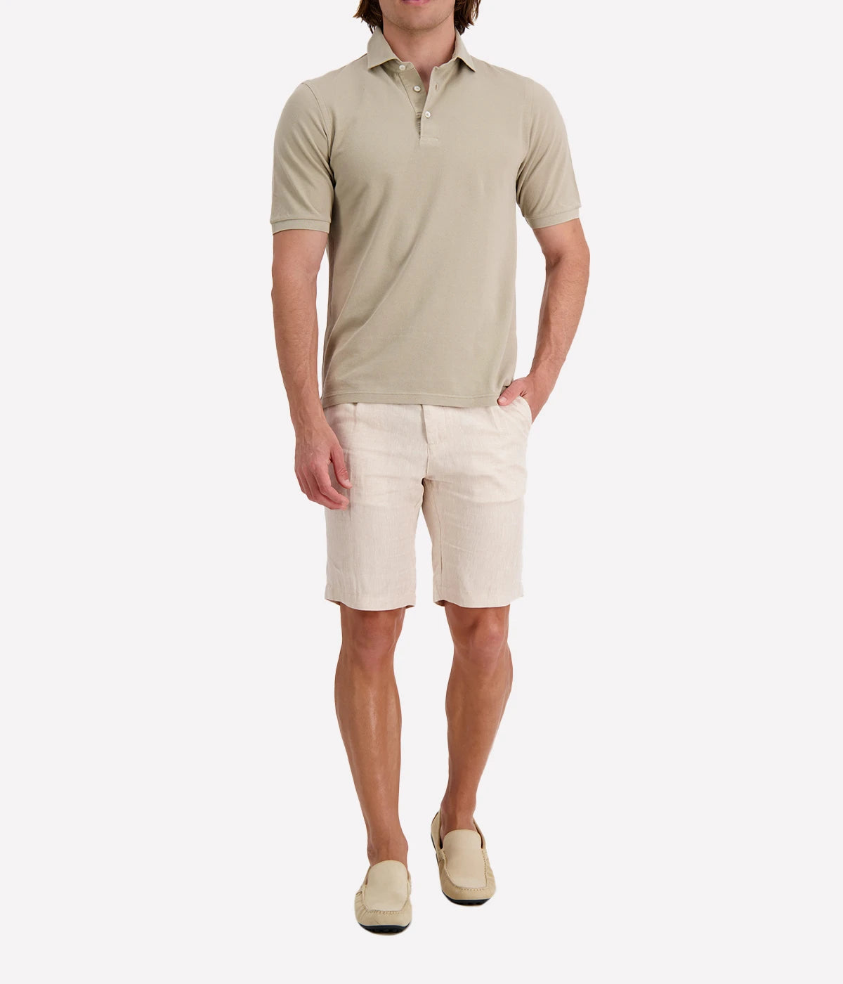 Short Sleeve Polo in Camel