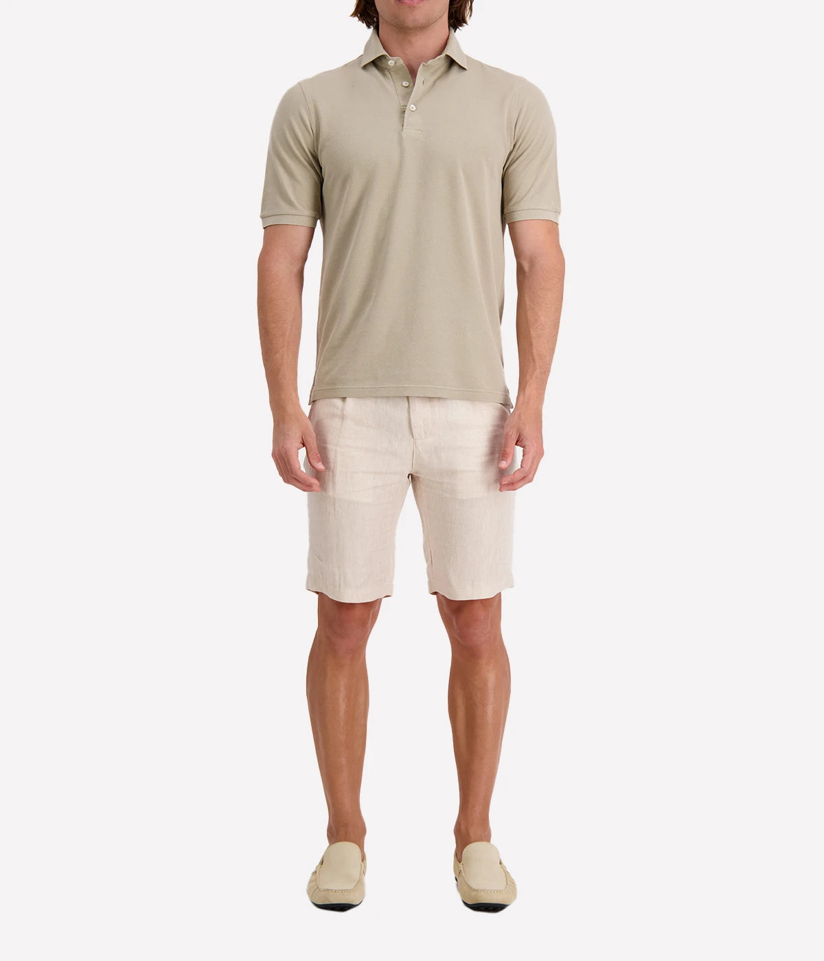 Short Sleeve Polo in Camel