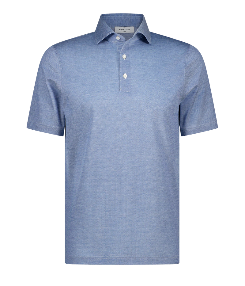 A timeless classic short sleeve polo in a light blue, featuring a light weight cotton material, three button detail and collar. Sporty Polo, comfortable, made in Italy, throw on and go. 