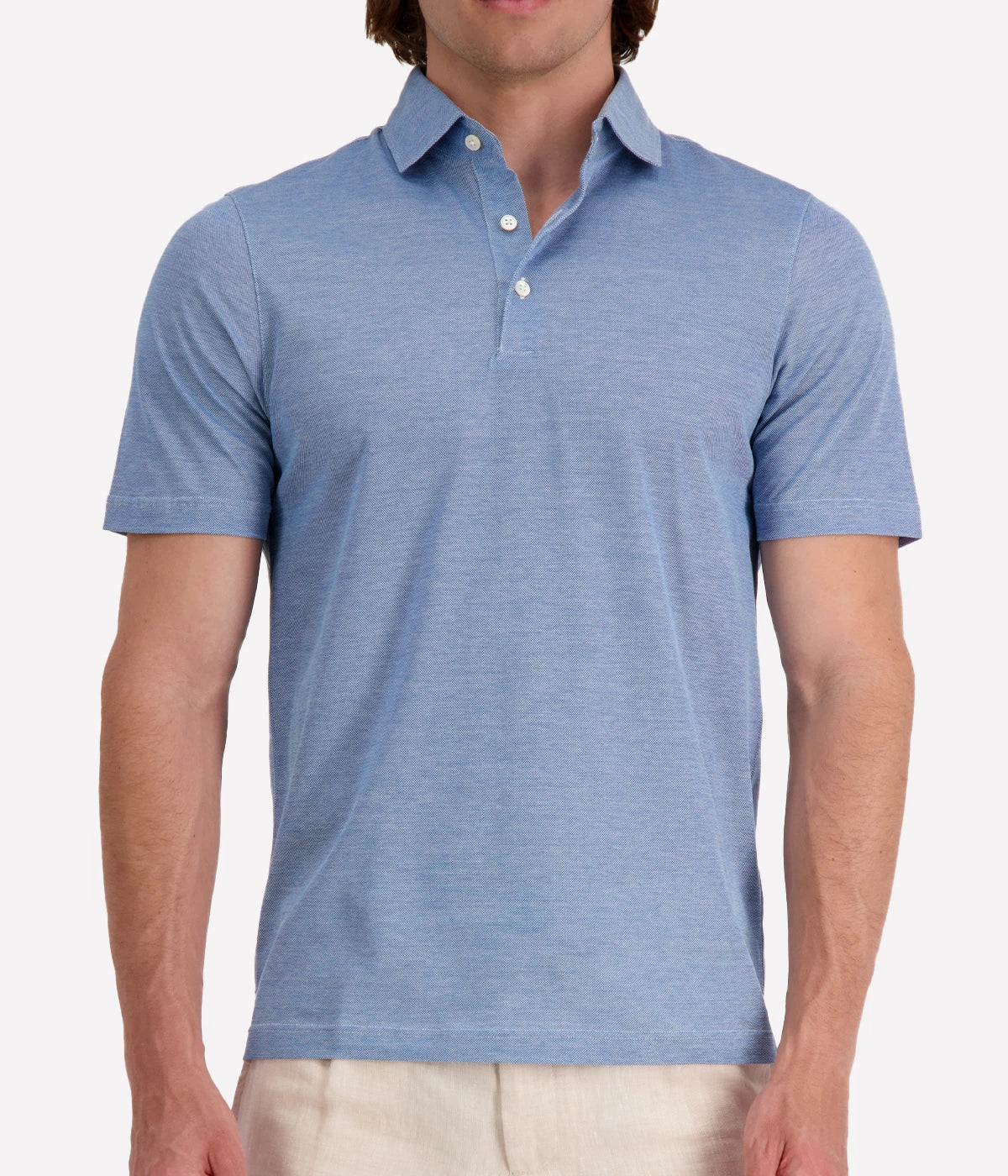 Short Sleeve Polo in Light Blue