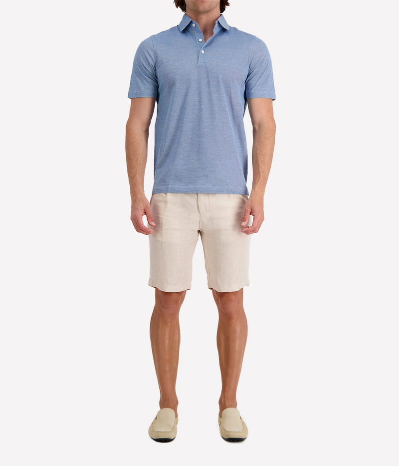 Short Sleeve Polo in Light Blue