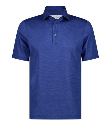 A timeless classic short sleeve polo in a marine blue, featuring a light weight cotton material, three button detail and collar. Sporty Polo, comfortable, made in Italy, throw on and go. 