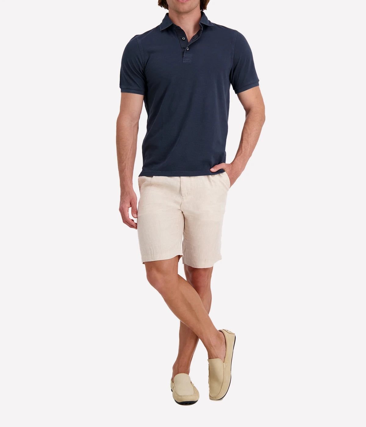 Short Sleeve Polo in Navy Blue