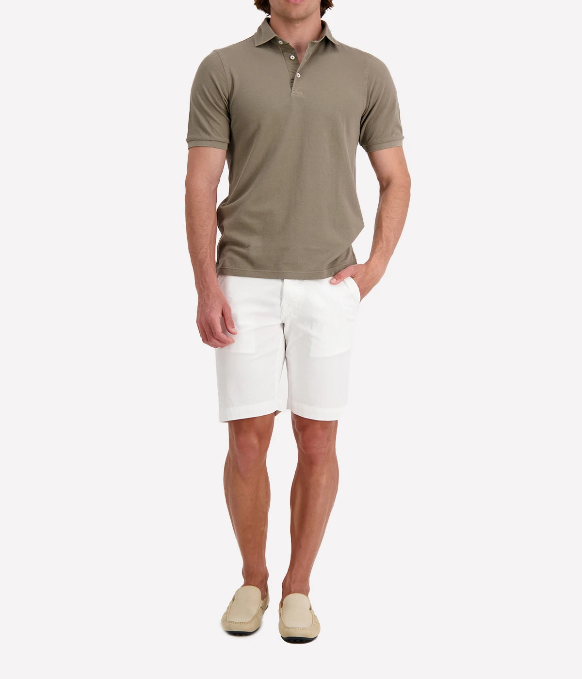 Short Sleeve Polo in Olive