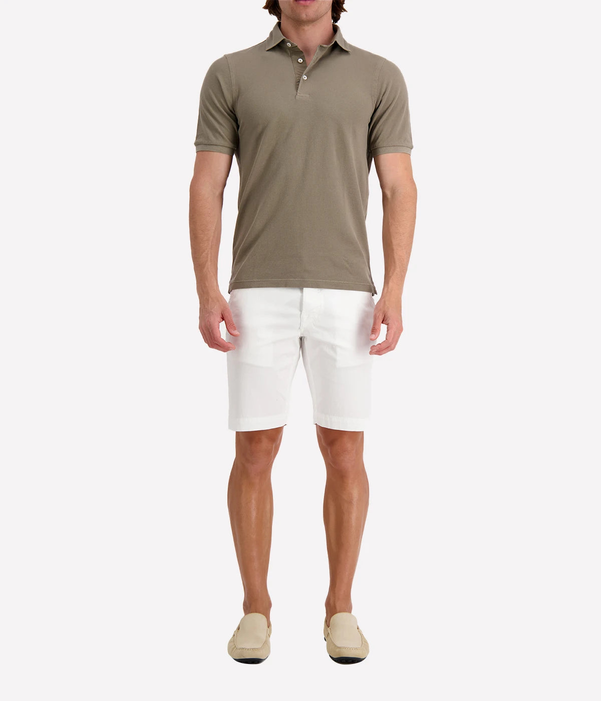 Short Sleeve Polo in Olive