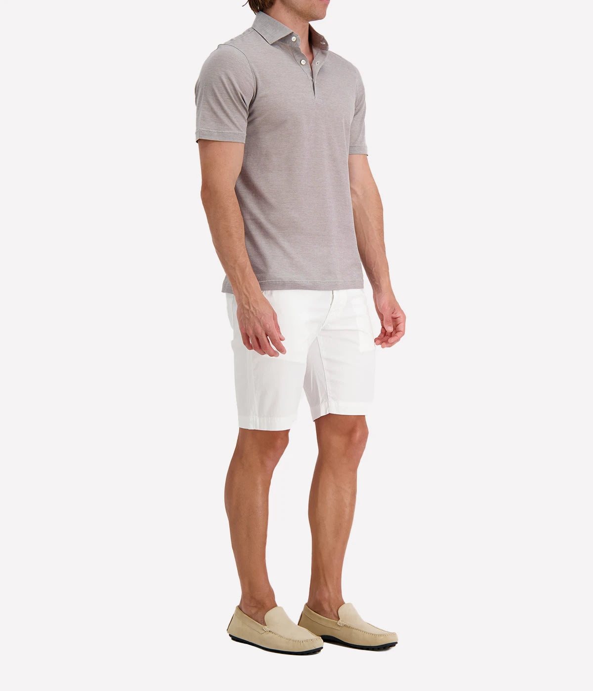 Short Sleeve Polo in Taupe