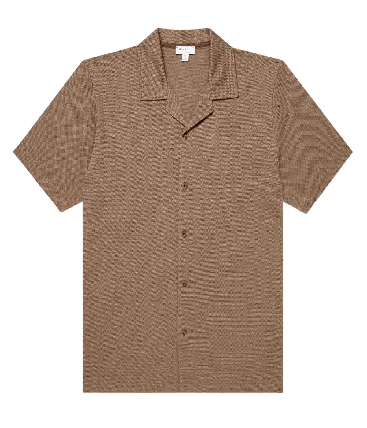 Short Sleeve Riviera Camp Collar in Dark Cedar