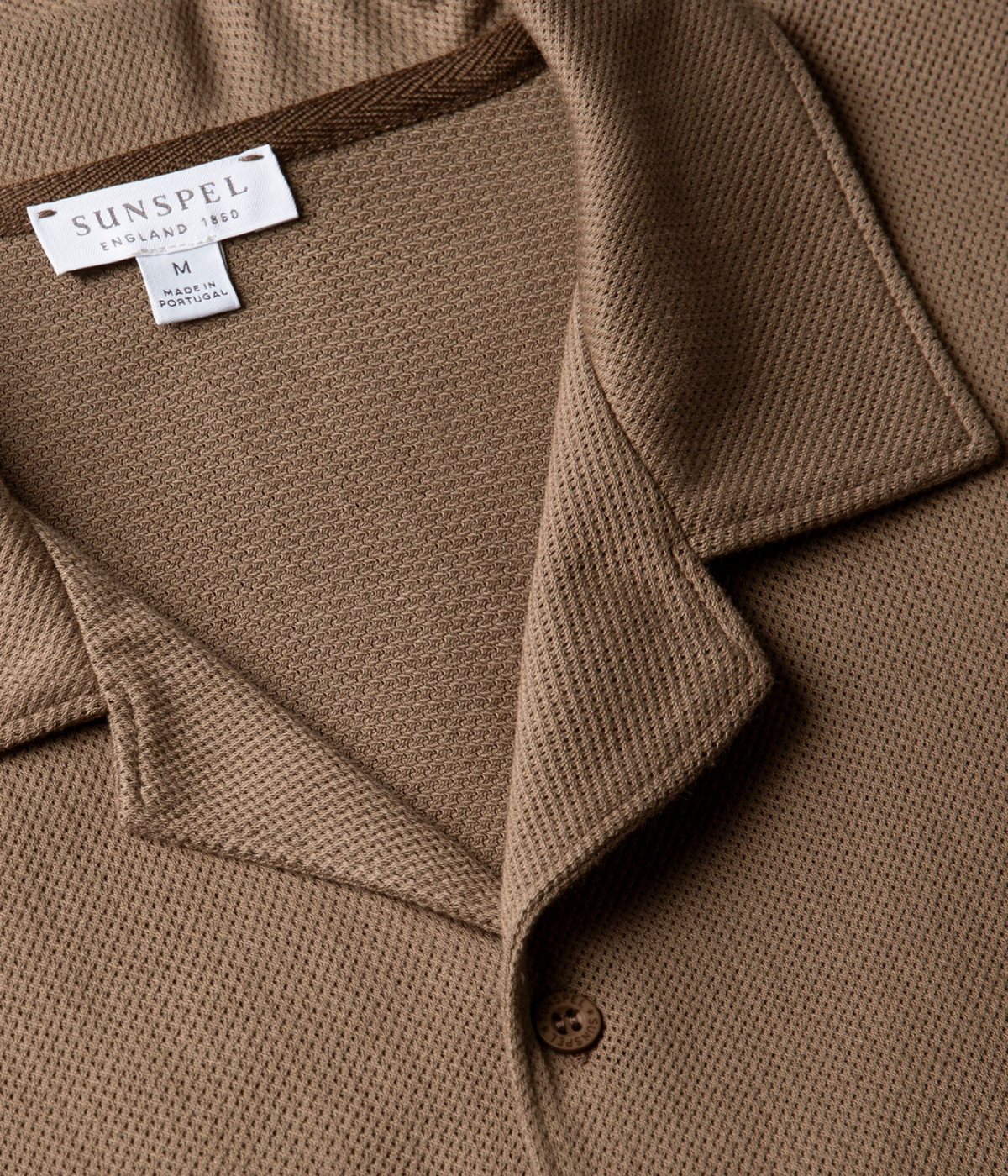 Short Sleeve Riviera Camp Collar in Dark Cedar