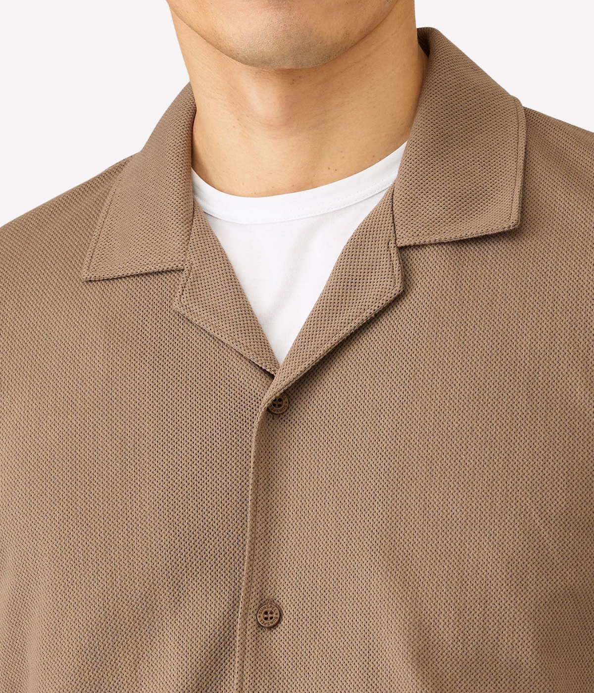 Short Sleeve Riviera Camp Collar in Dark Cedar