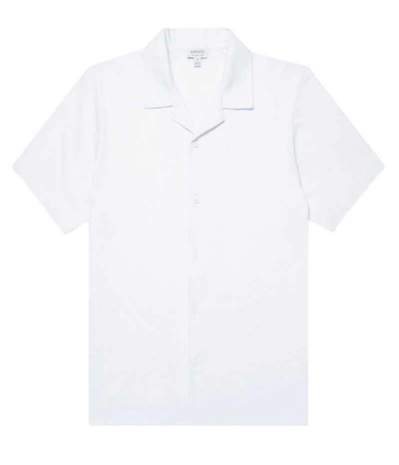 Short Sleeve Riviera Camp Collar in White
