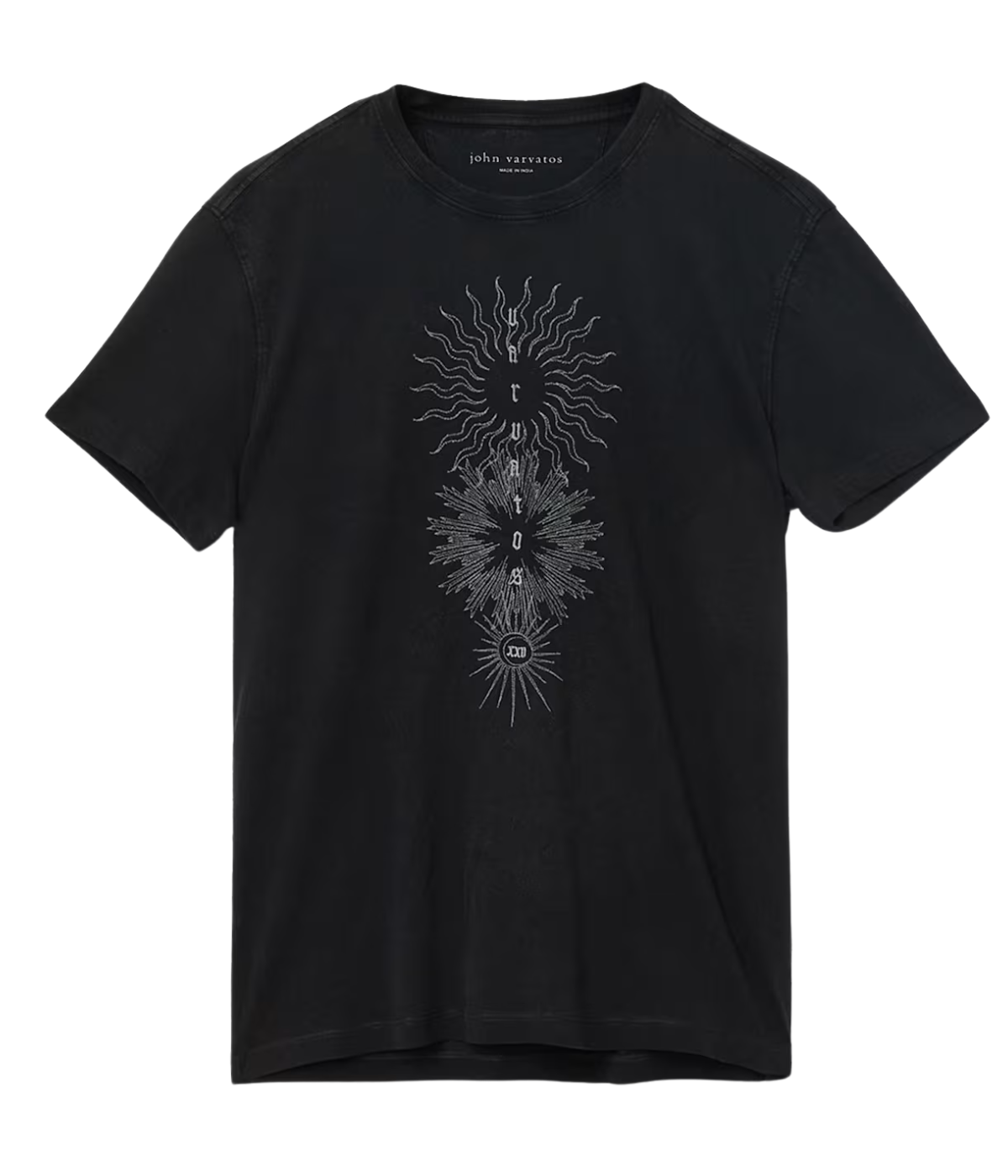 Short Sleeve Crew Tee Rose Rays in Black