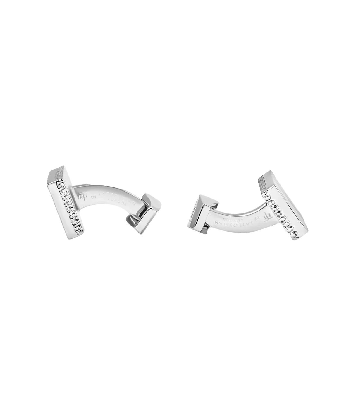 Silver Palladium Zen Garden Cufflinks in Silver