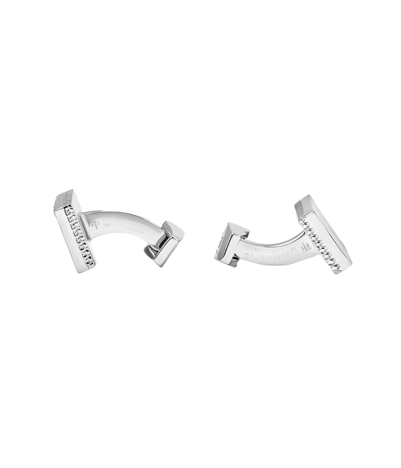 Silver Palladium Zen Garden Cufflinks in Silver