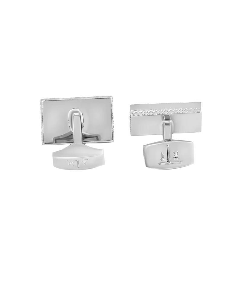 Silver Palladium Zen Garden Cufflinks in Silver
