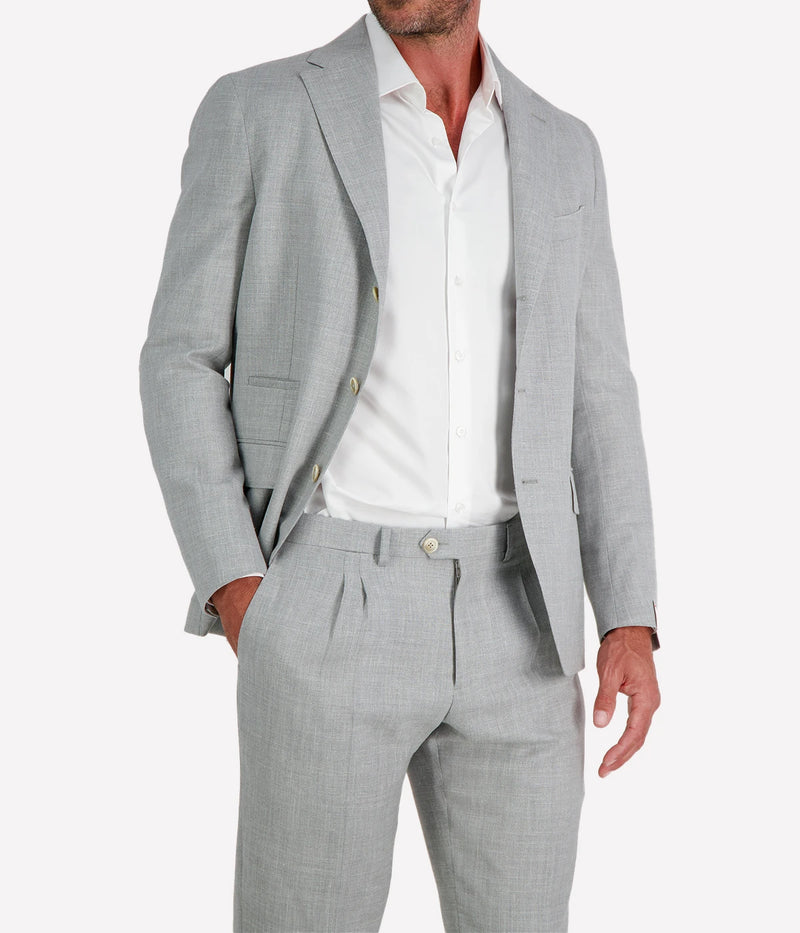 Single Breasted Suit Jacket in Melange Grey