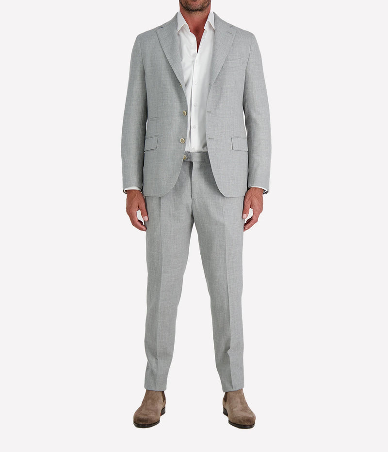 Single Breasted Suit Jacket in Melange Grey