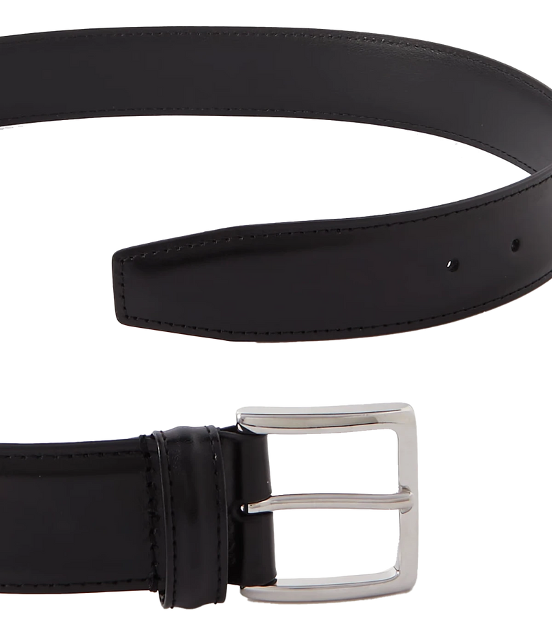 Smooth Leather Belt in Black