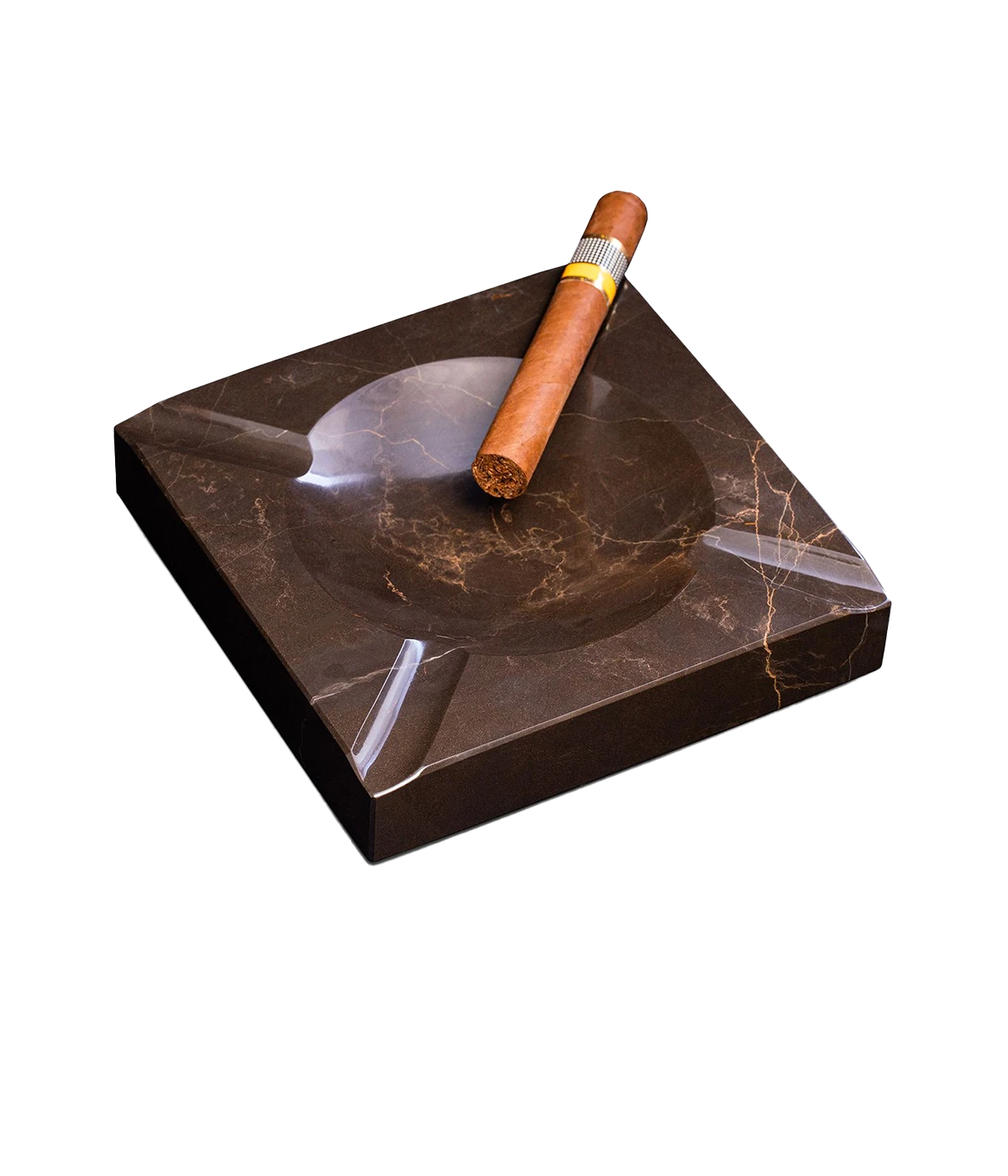 Marble Four Cigar Ashtray in Brown
